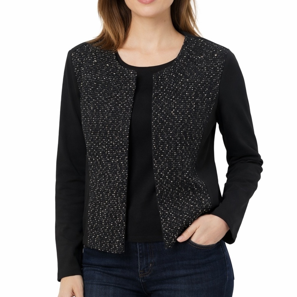 J McLaughlin Iris Jacket‎ With Tweed Front Sz Small